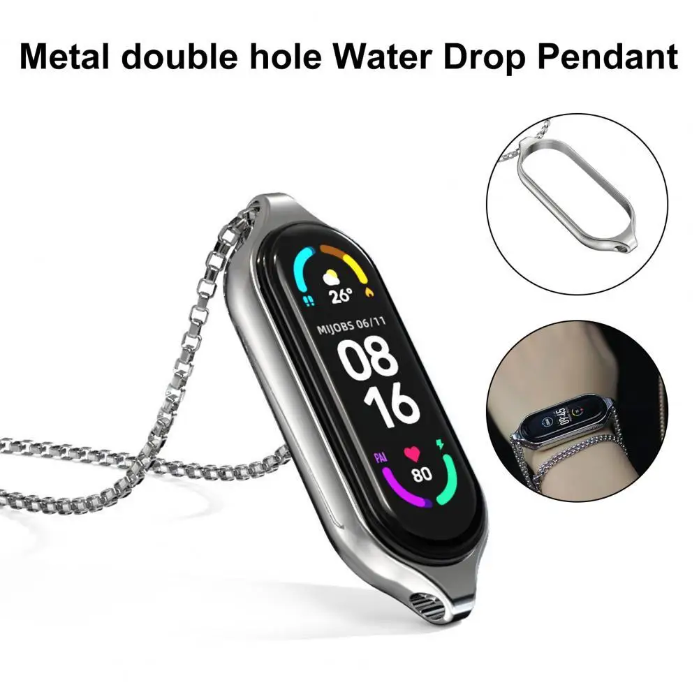 

Bracelet Pendant Trendy 2-Way Wearing Jewelry Fashion Stainless Steel Strap Bracelet for Xiaomi Miband 5/6