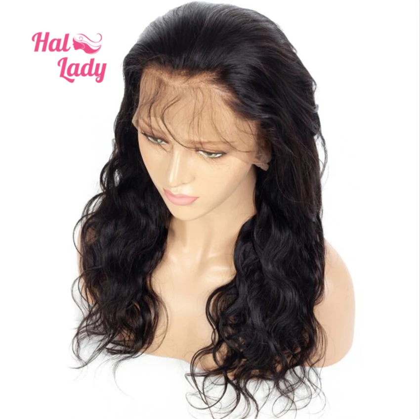 Halo Lady 13*4 волнистые парики из натуральных перуанских натуральных волос для черных женщин, не Реми