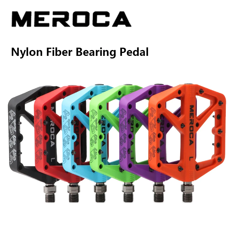 

Meroca MTB Nylon Fiber Bearing Pedal For Mountain Bicycle Lightweight Extra Large Size Non-slip Wear-resistant Bike Accessories
