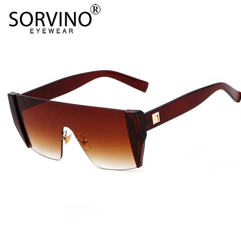 SORVINO футуристические негабаритные солнцезащитные очки без оправы 2021 мужские
