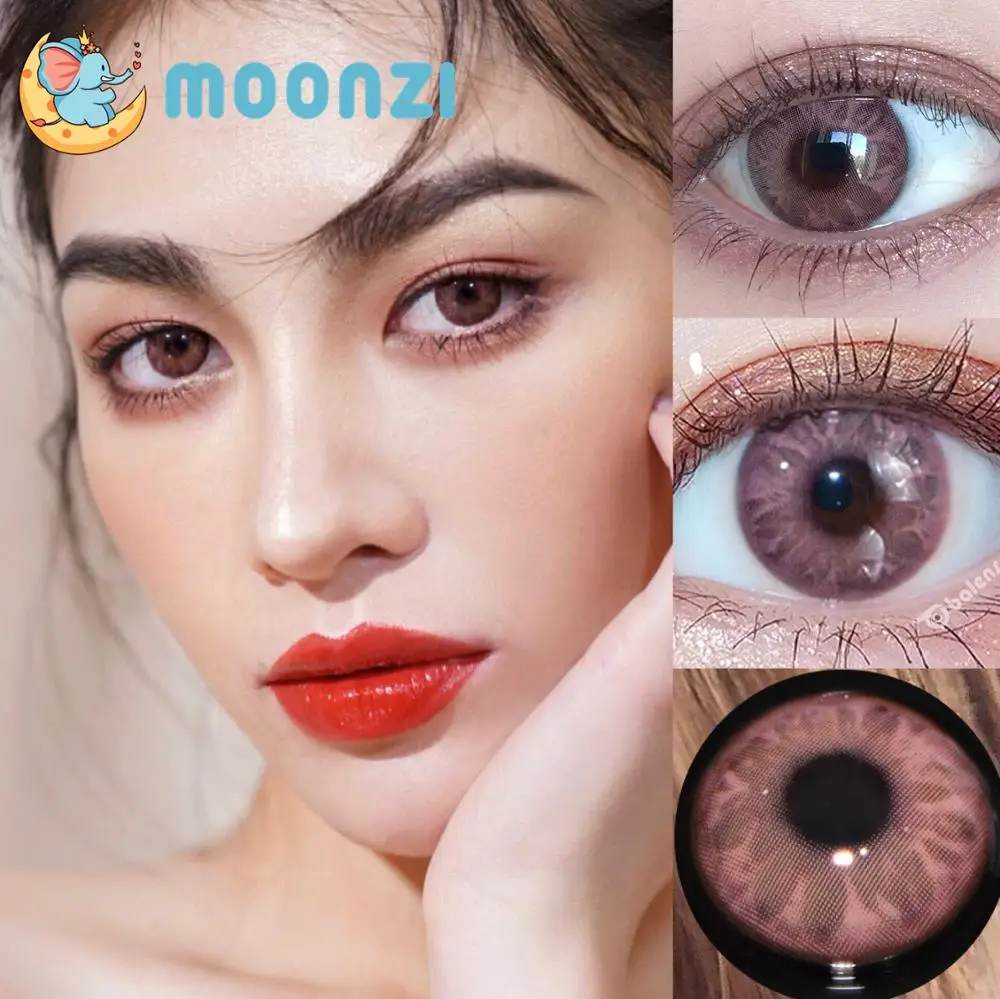 

MOONZI diamond pink small Beauty Pupil contact lens Colored Contact Lenses for eyes yearly degrees 2pcs/pair Myopia prescription