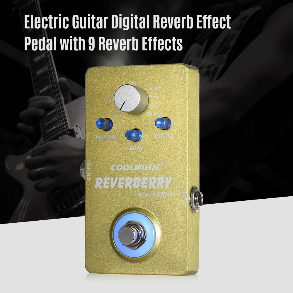 Electric Guitar Digital Reverb Effect Pedal with 9 Effects True Bypass Full Metal Shell | Спорт и развлечения