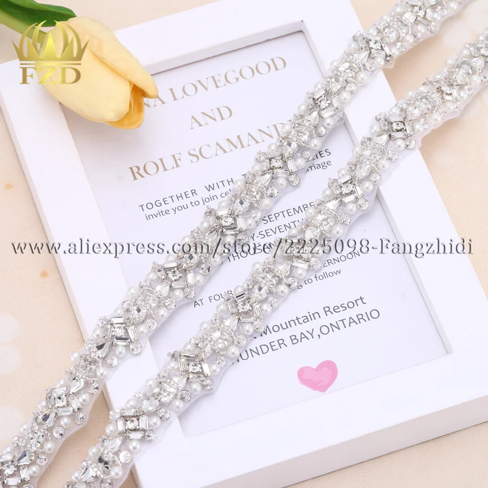 FZD 1 ярд Flatback Пришивные бусины хрустальные свадебные стразы аппликация Железо на