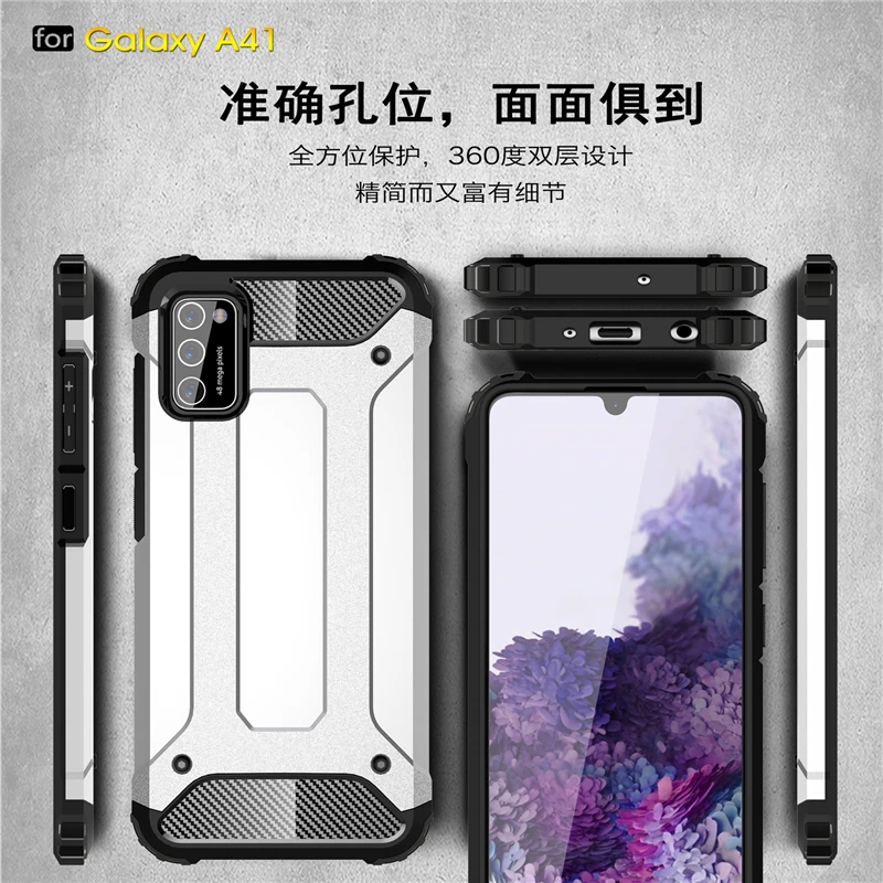 case for samsung galaxy a41 case tpupc shockproof hybrid armor cover for samsung a41 a01 a21 a51 a71 5g phone case samsung a41 free global shipping