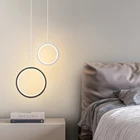 Светодиодный подвесной светильник в скандинавском стиле, прикроватная лампа с кольцом для ресторана, бара, современная алюминиевая лампа для спальни, прикроватный светильник