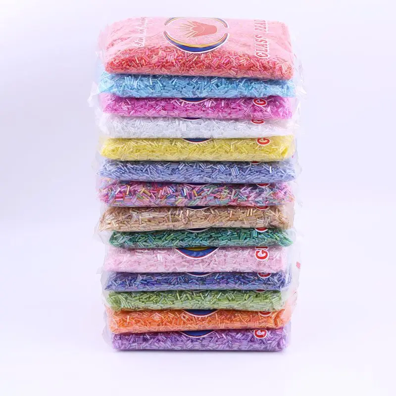 

2x6mm Austrian Crystal Glass Tube Round Seed Beads Long Tube Bead for Garment Sew Accessories Necklace DIY Jewelry Making