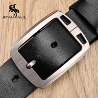 jifanpaul men belt fashion vintage pin buckle genuine leather belts for male jeans mens business belt free shipping
