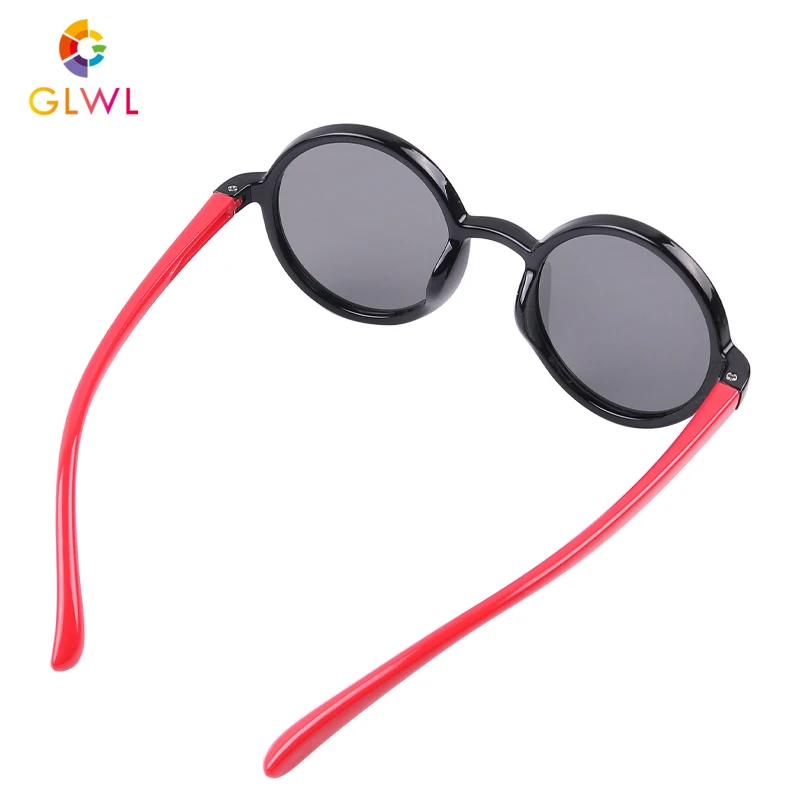 GLWL Children's Round Sunglasses Boys Polarized Glasses For Kids Polaroid Eyeglasses Baby Girl Silicone Frames Safe Sports UV400 |