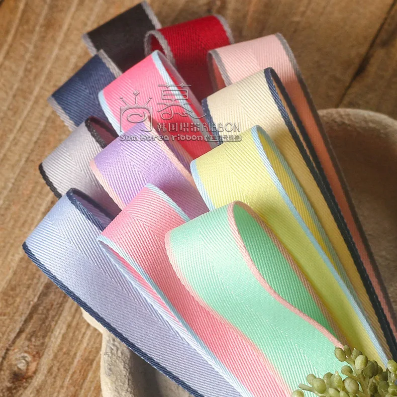 

100yards 16 25 38mm colorful edge herringbone ribbon for bouquet flower packing bow hair bow diy accessories craft supplies