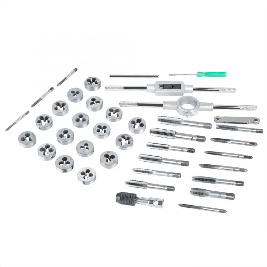 40Pcs/set Screw Taps Tool Set M3-M12 Nut Tap and Die with Wrenches Thread Gauge Heavy Duty Hand Tools | Инструменты