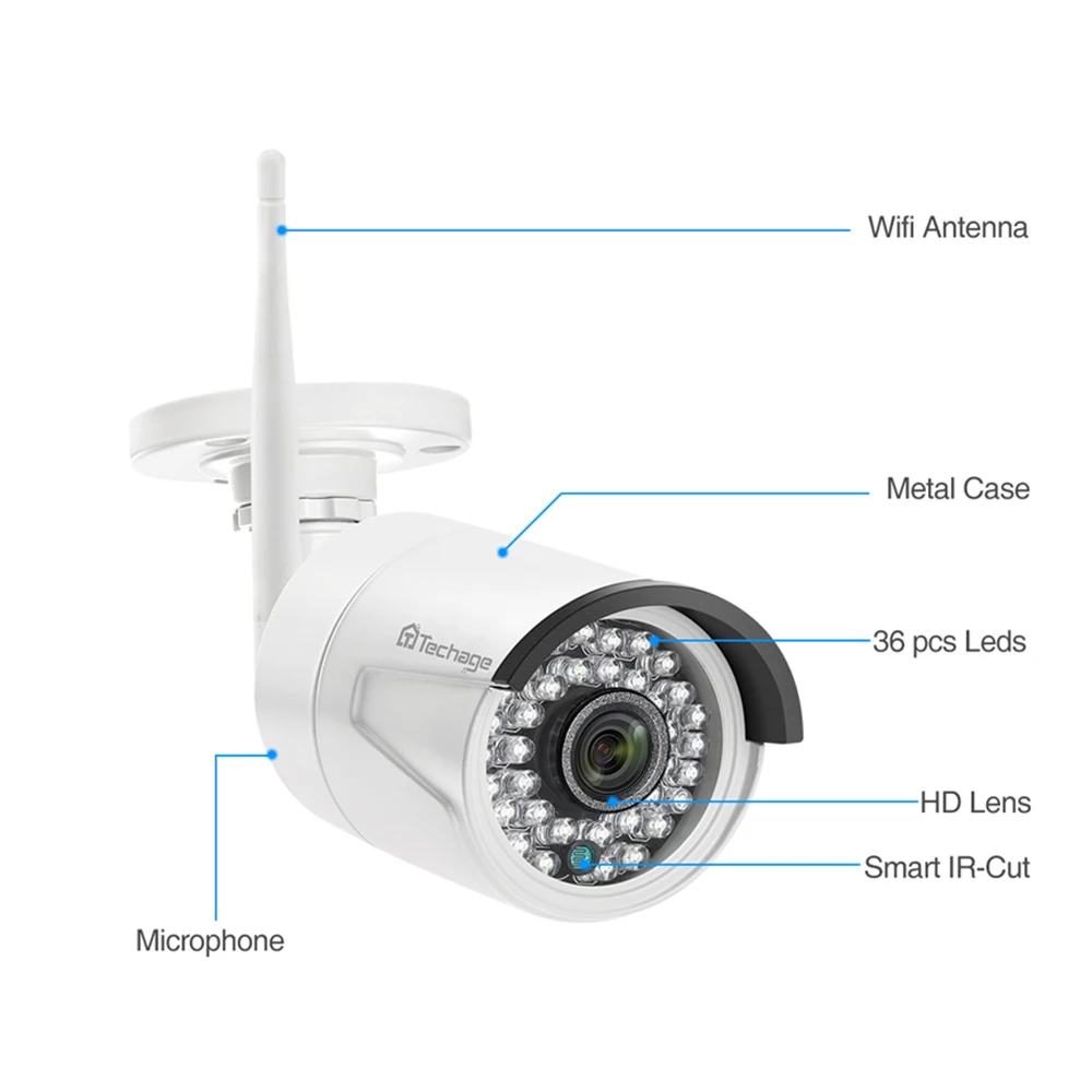 Techage 8CH 1080P Беспроводная CCTV камера 12 дюймов ЖК-монитор NVR система 2MP WIFI