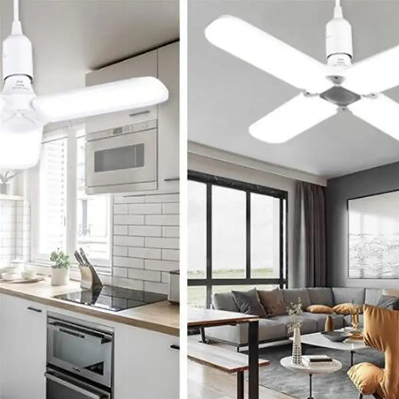 60 Вт 4 лопасти светодиодный лампы складной потолочный вентилятор лампа