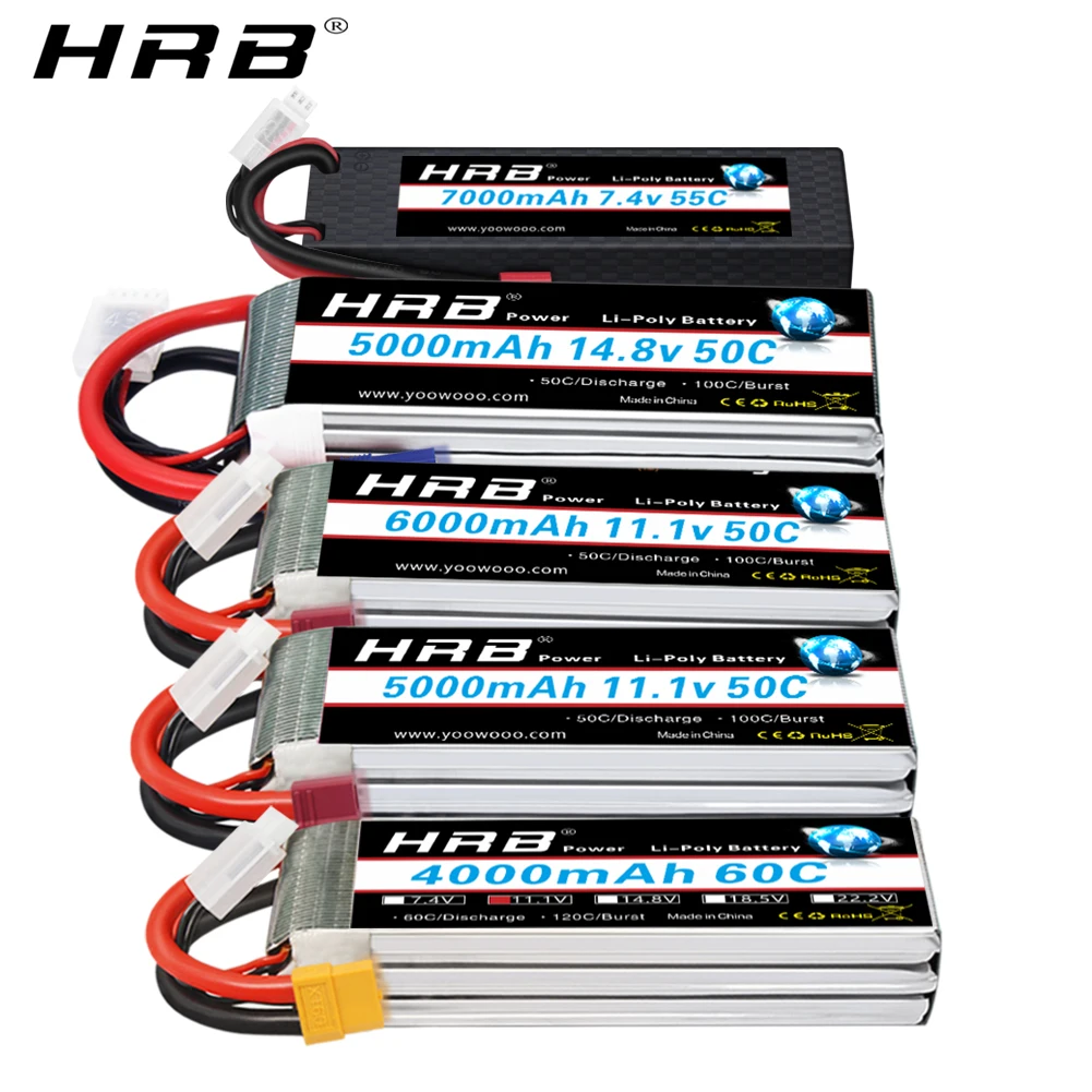 1/2 шт. аккумулятор HRB Lipo 2S 3S 4S 6S 4000 мАч 1500 2200 5000 6000 7000 11 1 В 14 8 в 22 2 XT90 XT60 для