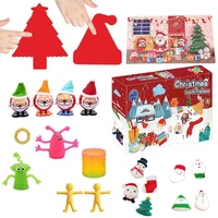 24 pcs christmas toys set lovely innovative squeeze toy puzzles bubble sensory toys christmas advent gift box for children