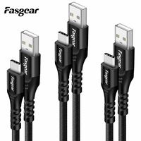 fasgear 3a usb type c cable usb fast charging mobile phone android charger type c data cord for samsung s10 huawei xiaomi redmi