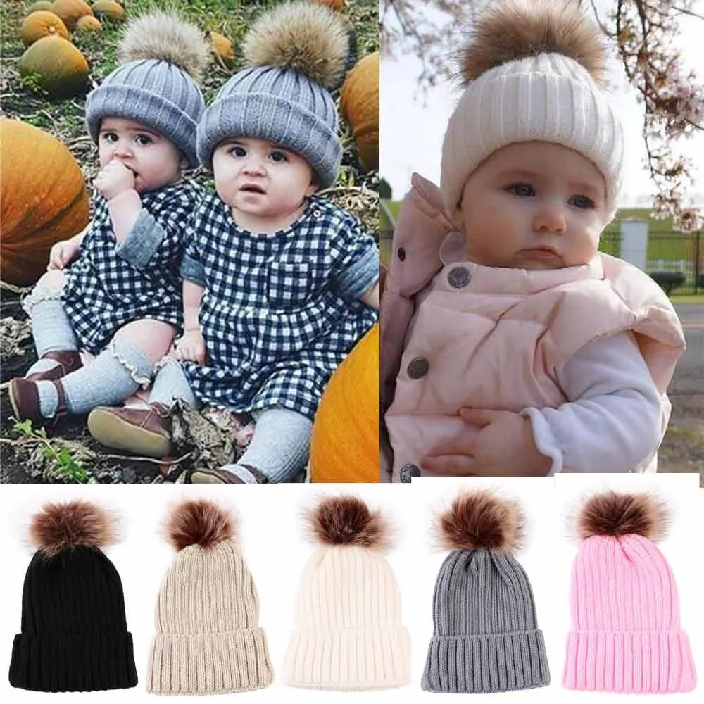 Baby Boys Girls Winter Keep Warn Cap Newborn Hat Cute Hats Knitted Wool Hemming Fit for 0-36 Months Caps | Детская одежда и обувь