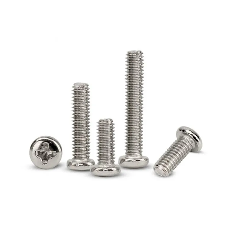 

20-100pcs M1 M1.2 M1.4 M1.6 M2 M2.5 M3 M3.5 M4 ISO7045 DIN7985 GB818 304 Stainless Steel Cross Recessed Pan Head Phillips Screws