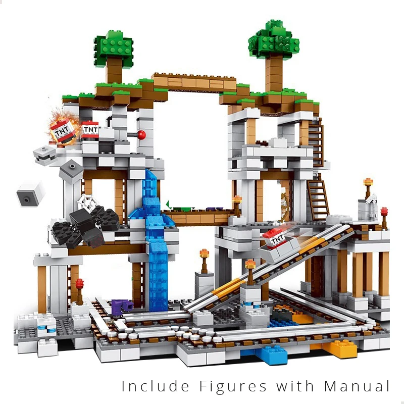 Конструктор My World Шахта с фигурками совместимыми 10179 блоками развивающие игрушки