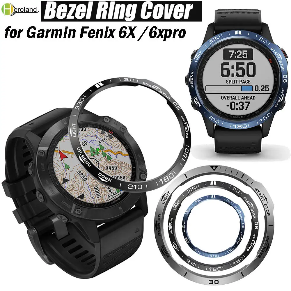 

Steel Case For Garmin Fenix 6x / 6xPro / 6X Sapphire SmartWatch Bezel Ring Styling Adhesive Anti Scratch Metal Cover Accessories