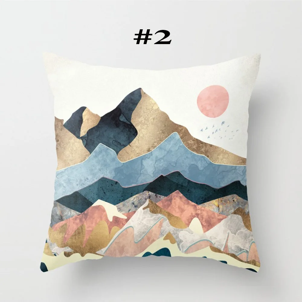 Geometric Mountain Sun Whale Creative Office Living Room 45x45cm New with 45*45cm Pillow Core | Дом и сад