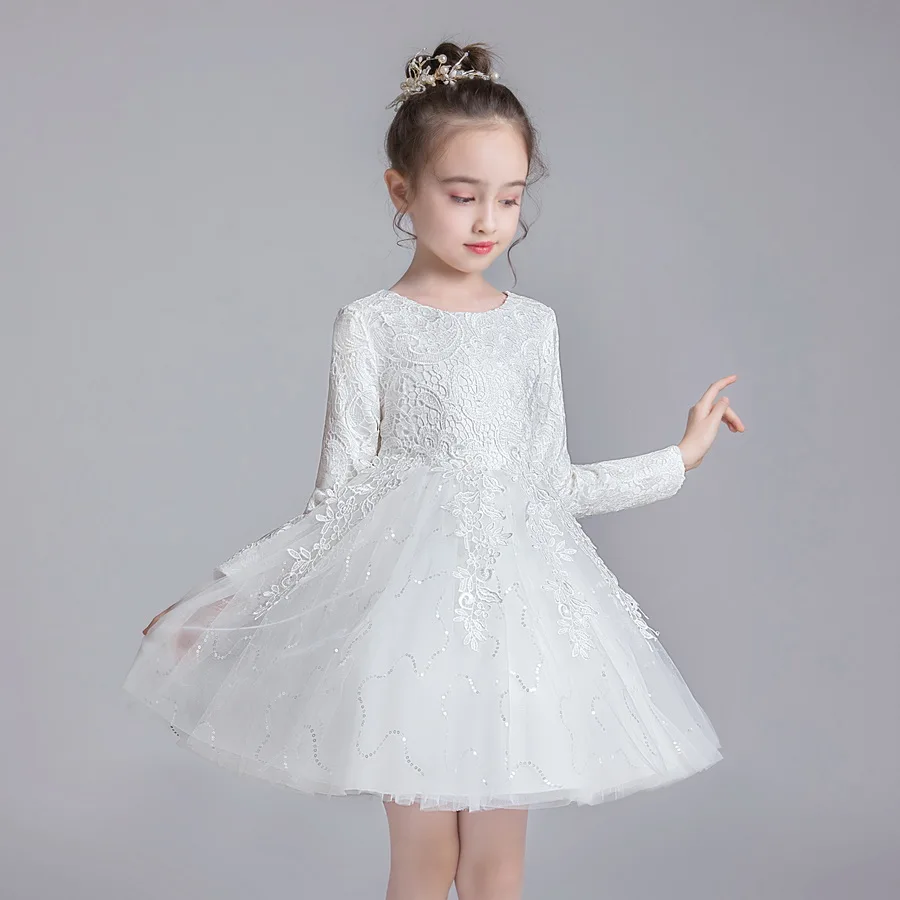 Детское платье принцессы с длинным рукавом для девочек Модное детское на день