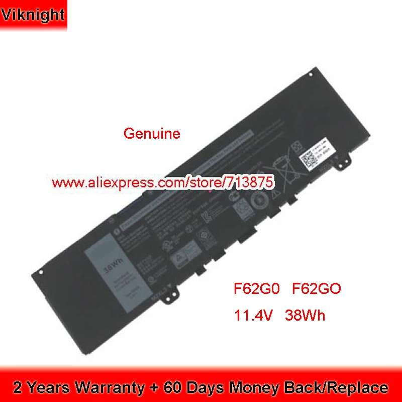 Оригинальный аккумулятор 11 4 в 38Wh F62GO F62G0 для Dell Ins 13-5370-D1505S Inspiron 13 5370 7370 7373 7380 2 1