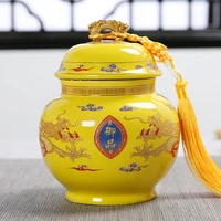 high grade ceramic jars yellow general tank tea jar food storage airtight cans spice jar porcelain tea ceramic box decor home
