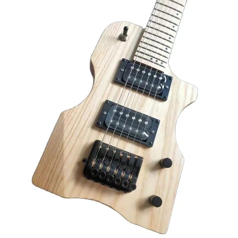 Мини-гитара электрическая гитара без головы 30 дюймов натуральная 6-струнная 24