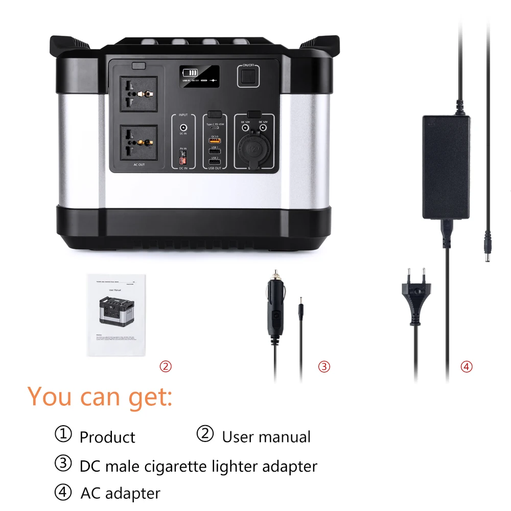 UPP 1000W 300Ah Portable Power Station 1100Wh Lithium Emergency Battery Backup Supply AC/DC/USB/Type-C Multiple Output | Спорт и
