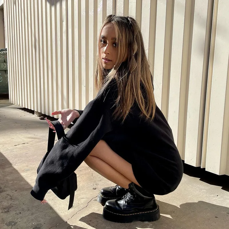 

Sweetown Goth Black Oversized Hoodies Women Techwear Skulls Diamond E Girl Y2K Pullovers Long Sleeve Casual Autumn Sweatshirts