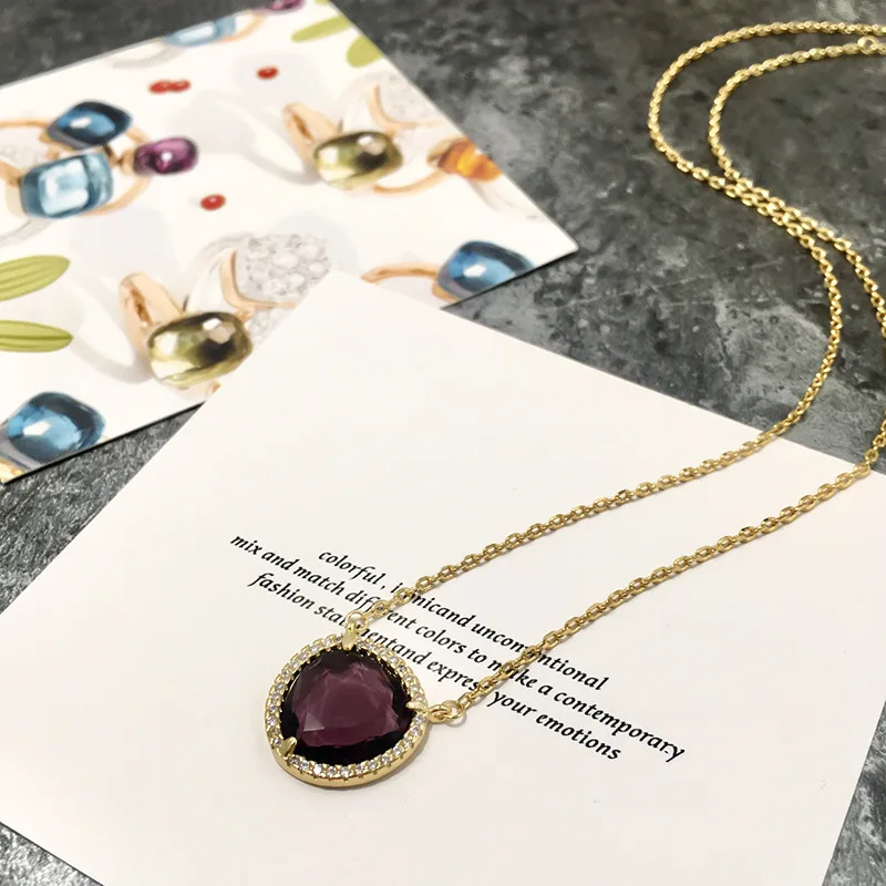 Veryins желтое золотое покрытие медное стекло круглая подвеска ореол ожерелье для