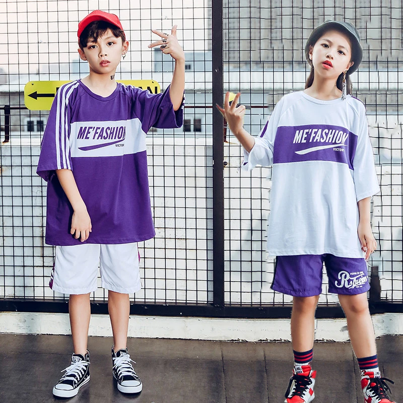Новинка Корейские костюмы в стиле хип хоп Топ и штаны Джазовый костюм Детская
