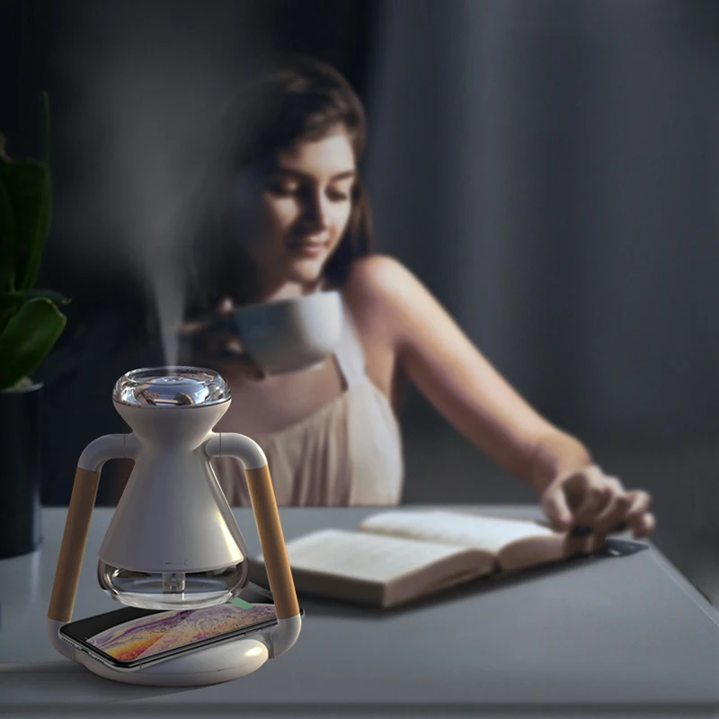 

air humidifier USB ultrasonic aroma diffuser With mobile phone wireless charging home mist maker essential oil diffuser Office