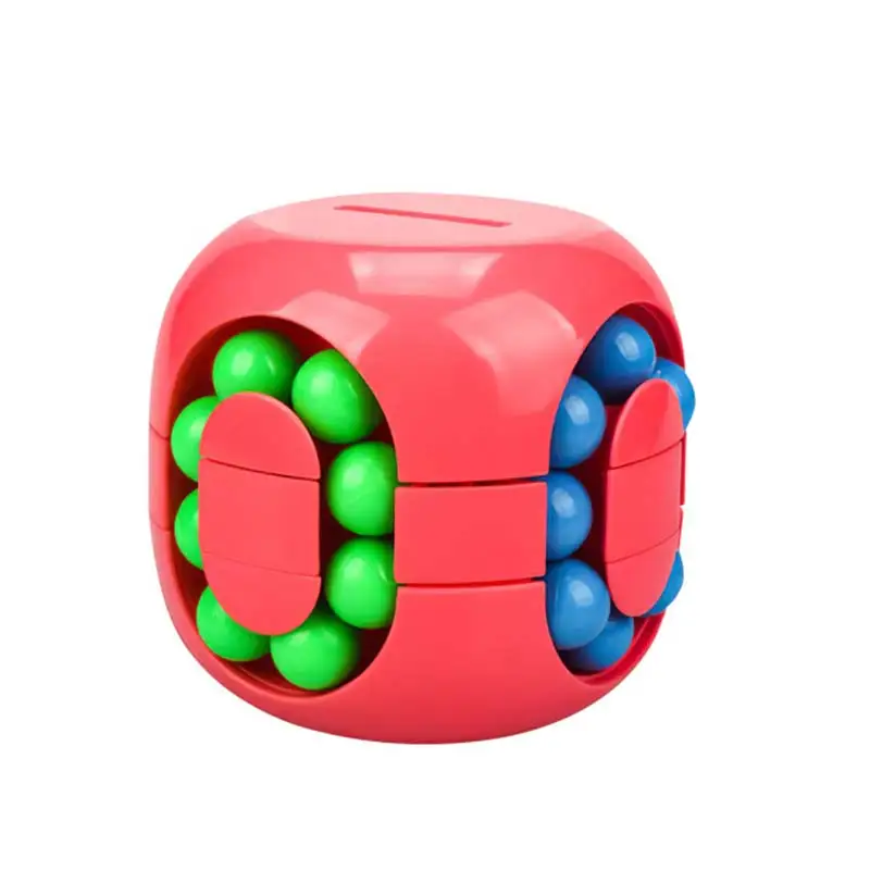 Colorful Magic Cube Little Magic Bean Rotating Cube Kids Stress Relief Toy For Adults kids Plastic Mini Cube Toy With Piggy Bank enlarge