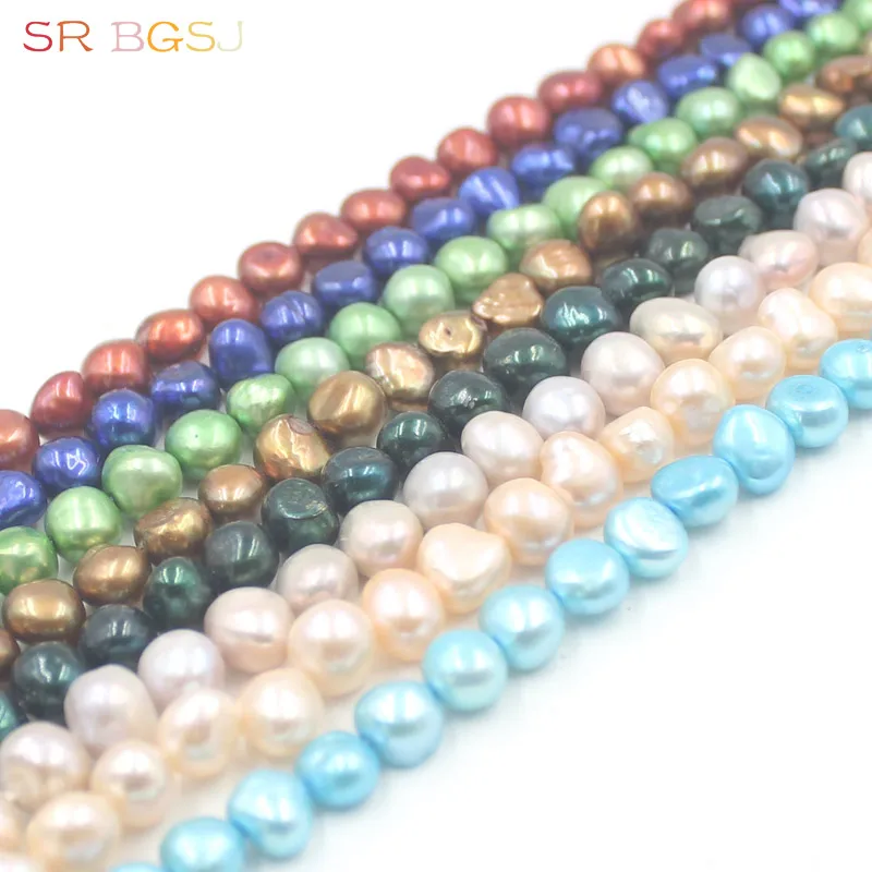 

8-9mm Select by Color Freeform Baroque Potato Shape Natural Freshwater DIY Loose Pearl Beads 14"