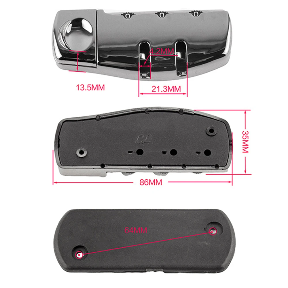 3 цифр Комбинации навесной замок для чемодана прикручиваемая цилиндрическая