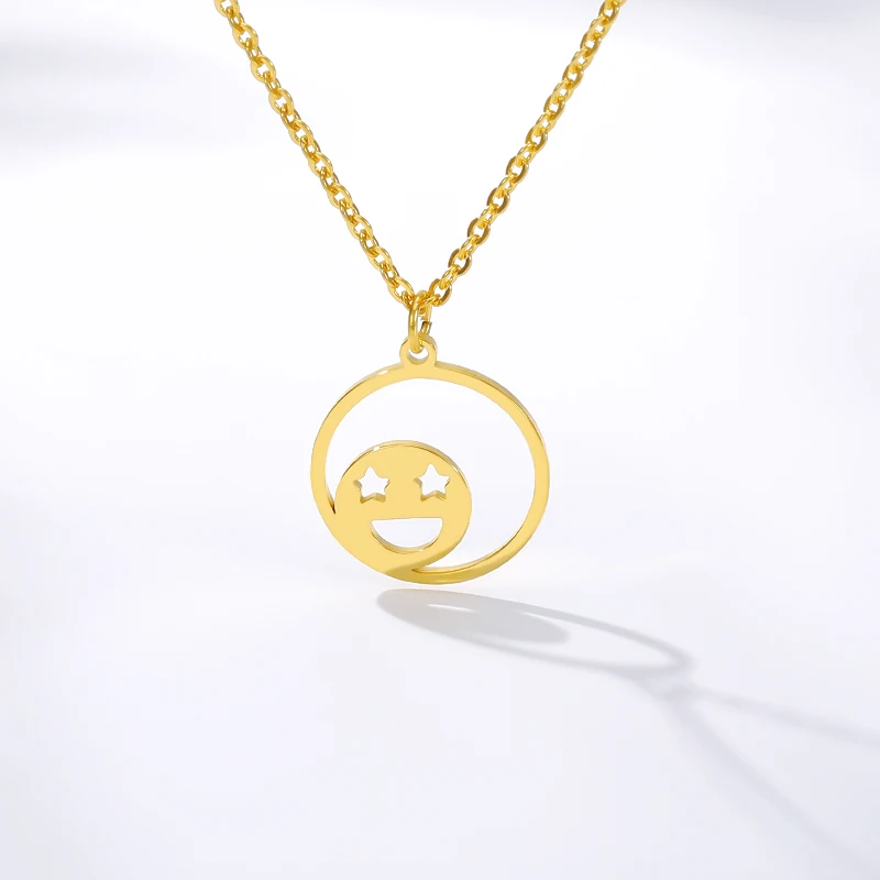 Ожерелье женское из нержавеющей стали с матовой круглой улыбкой Ювелирное