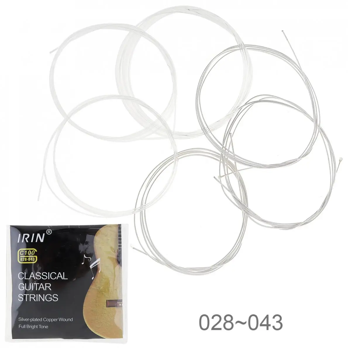 6 шт./компл. Классическая гитарная струна 028 043 дюймовый стальной сердечник