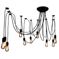 vintage pendant lamp e27 industrial pendant light diy hanging lamps 1 2m 1 5m 2m wire spider lights for home decoration lighting