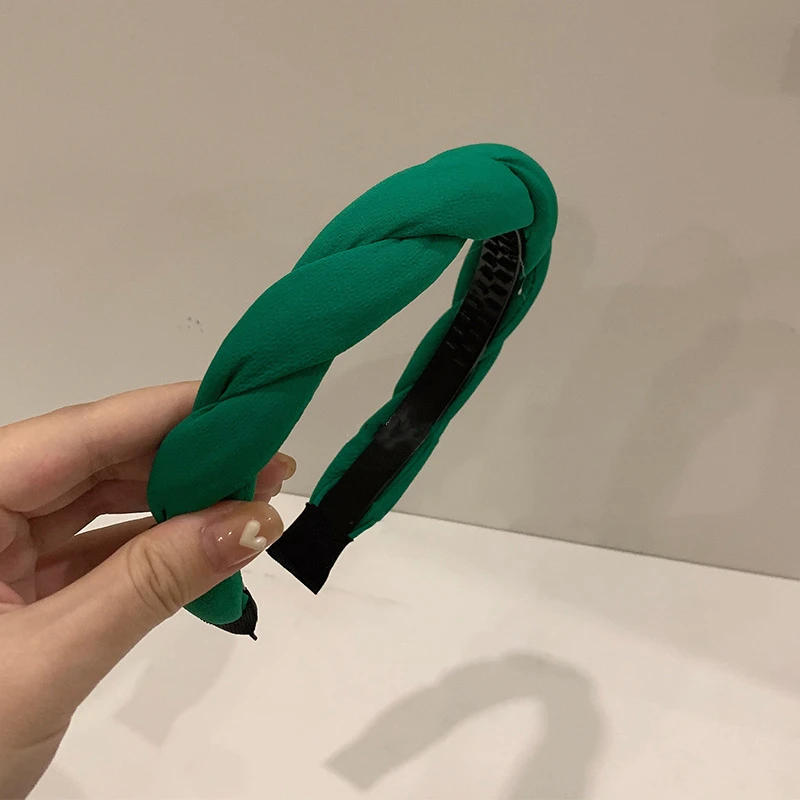 QCOOLJLY Twist Hair Accessories Creative Headband Korean Style Hairband Twists Head Hoop Solid Elegant For Women |