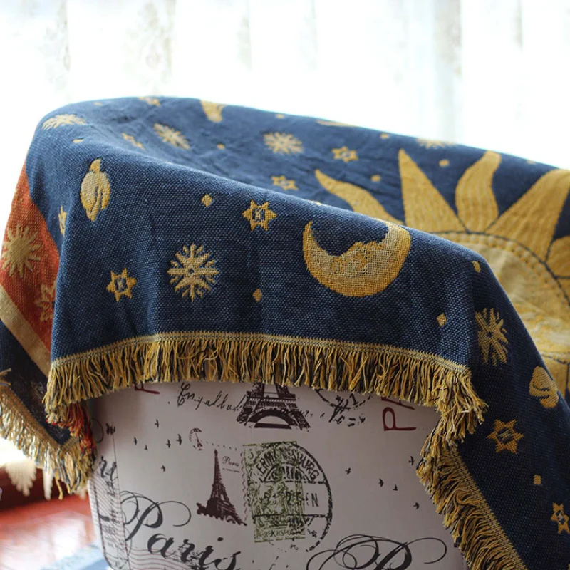 Текстильный город Американская страна Ретро жаккардовое плетеное одеяло Защита