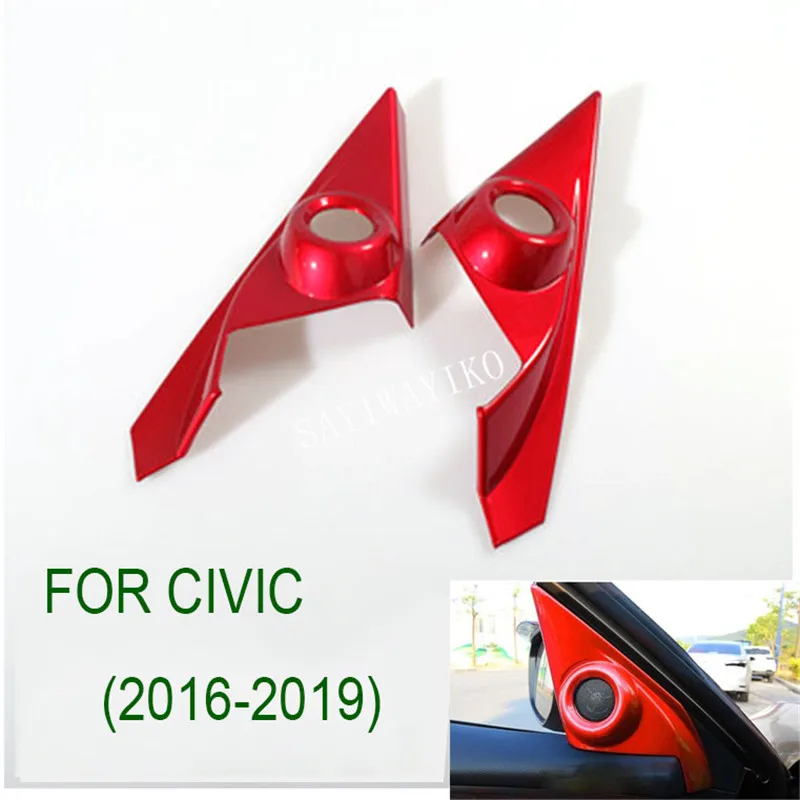 

Автомобильный Стайлинг внутренняя окна столб спереди Динамик Аудио Звук кольцо крышки отделкой 2 предмета для Honda Civic 2016 2017 2018 2019 седан ..