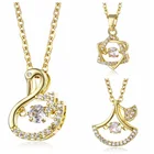 Цепочка с подвеской в виде лебедя, ювелирное изделие под золото, витое Ожерелье Шесть звезд Давида, ракушка на шею, чокер для женщин