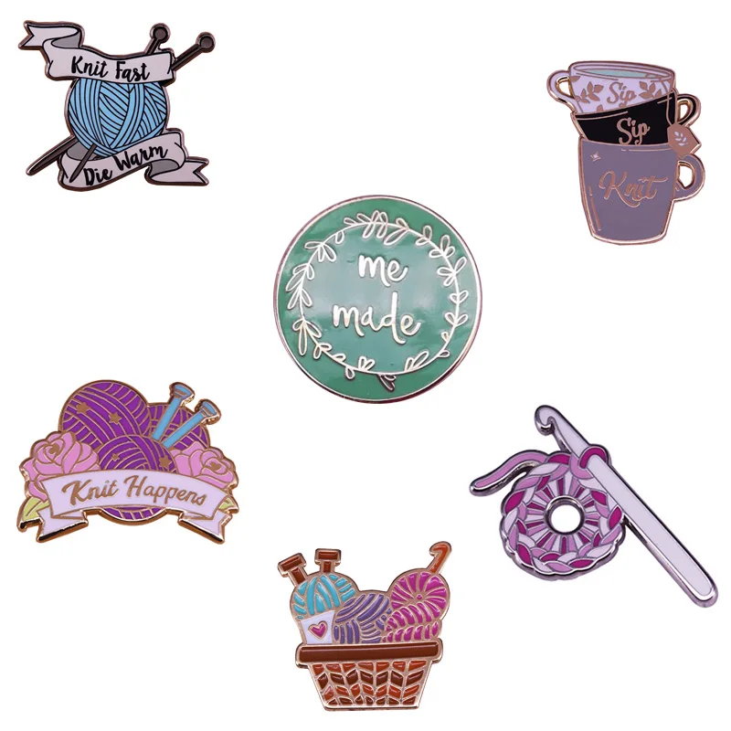 Эмалированная булавка для вязания идеальный аксессуар вышивки | Украшения и