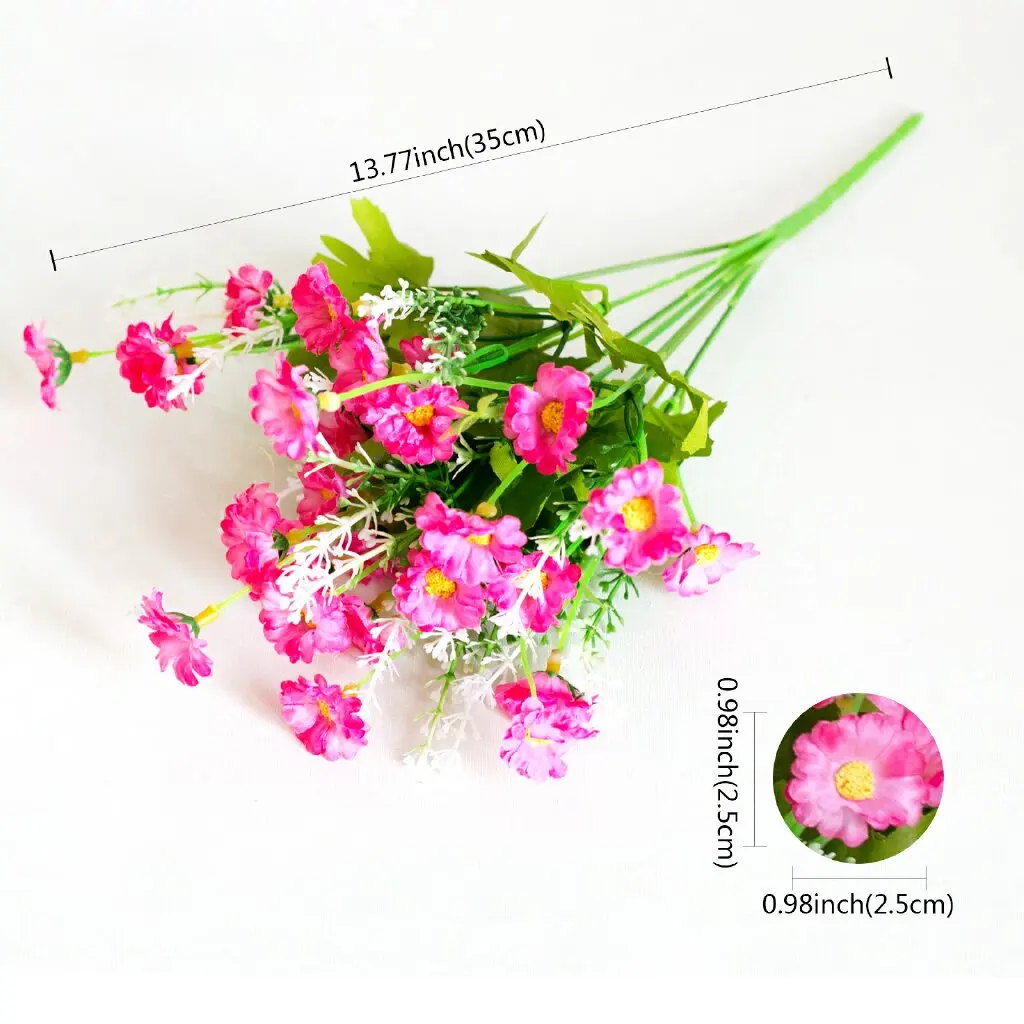 

35cm Artificial Daisy Flower DIY Wedding Road Lead Flower Bouquet Home Table Decor Potted Cymbidium Daisy Home Party Supply