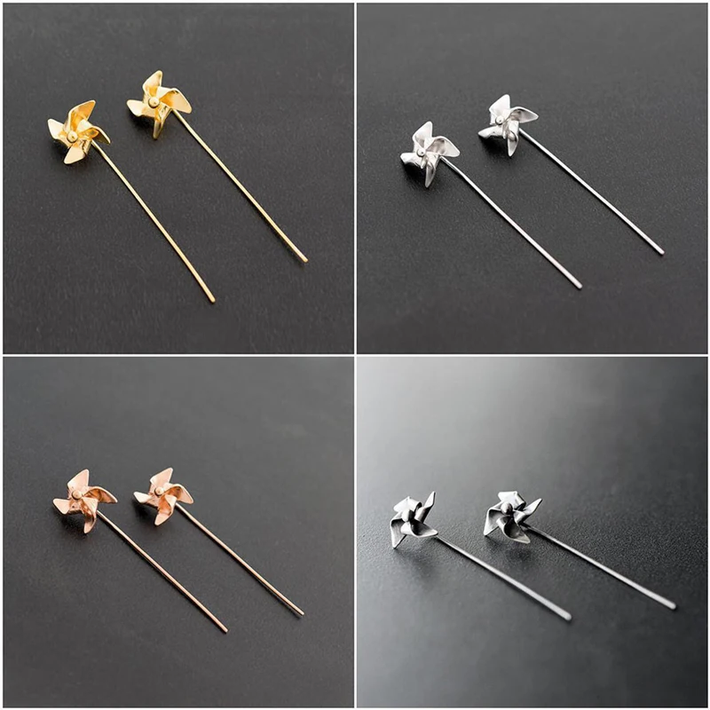

MENGYI Cute Fashion Windmill Earrings Women Personality Geometry Stud 9 2 5 Jewelry Unusual Earrings For Girl's Best Friend