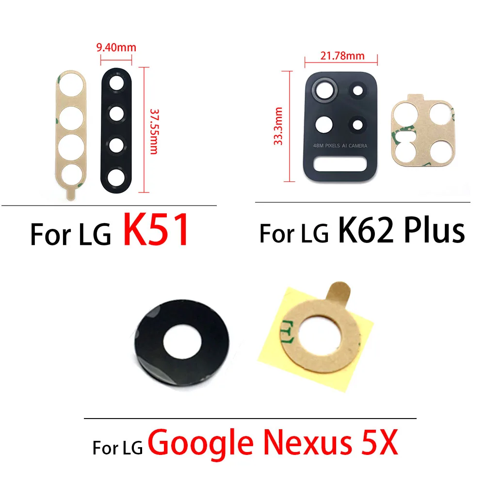 2 шт./лот оригинальное новое стекло для объектива задней камеры LG Google Nexus 5X K51 K62 Plus