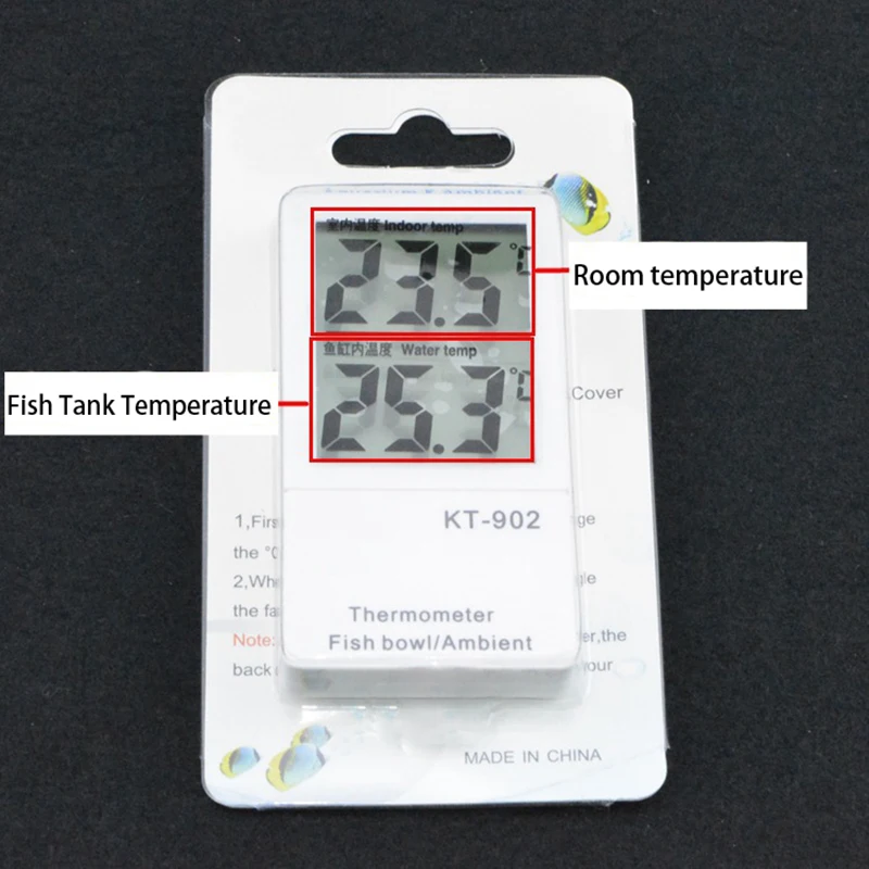 Цифровой термометр для аквариума с двойным дисплеем преобразование по