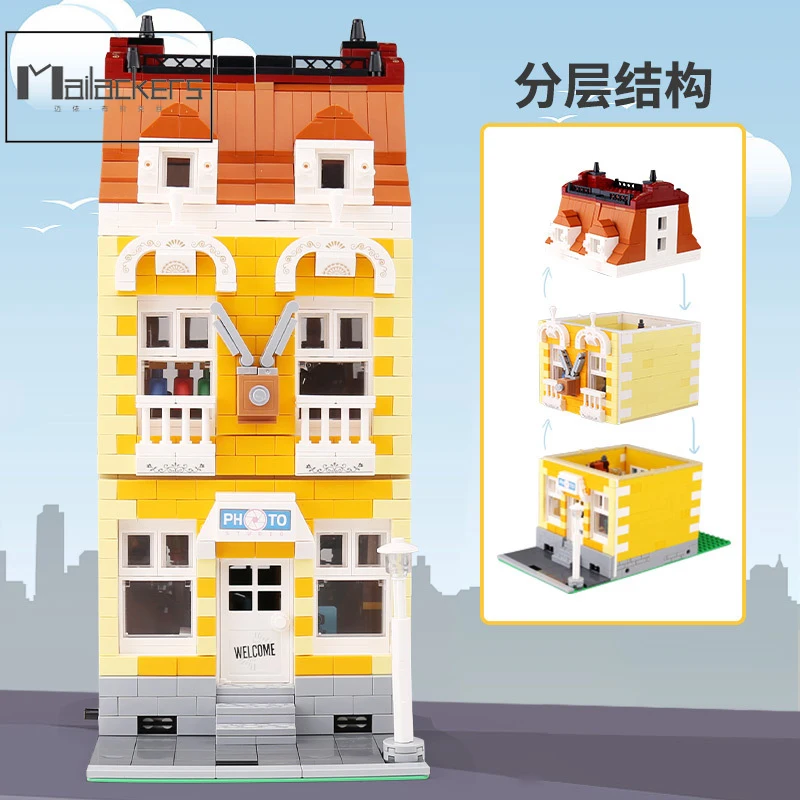 

Детский конструктор Mailackers с изображением улицы и города, миниатюрная модель дома, обучающие игрушки для детей, подарок для детей
