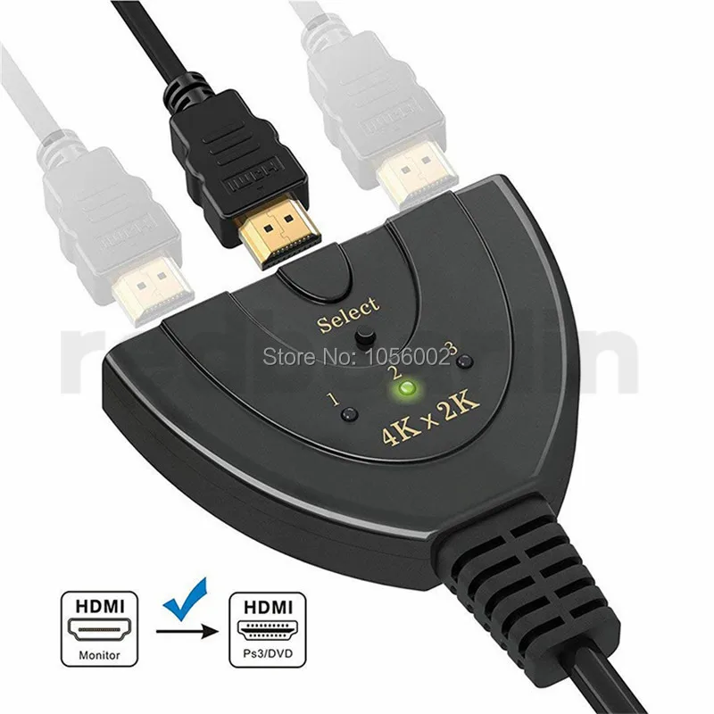 HDMI сплиттер 3 порта 4K переключатель 3в1 hdmi адаптер 1080P для HDTV DVD Xbox PS3 PS4 ноутбука и ПК